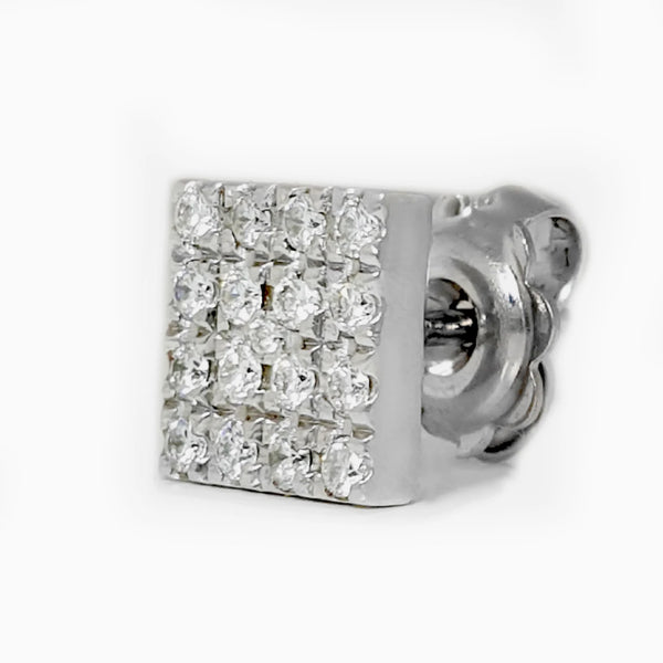 Square Shape Earrings in Gold with Diamonds