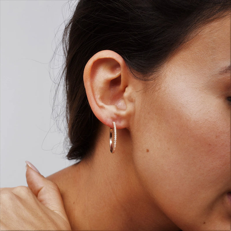 Hoop Earrings in Gold with Diamonds