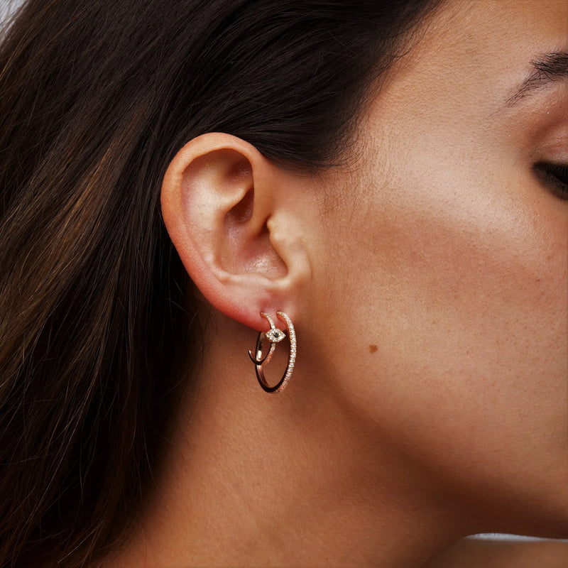 Hoop Earrings in Gold with Diamonds