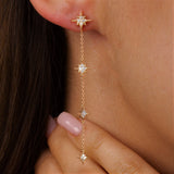 Star Shape Earrings in Gold with Diamonds