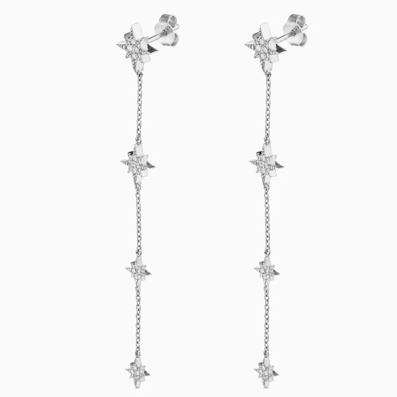 Star Shape Earrings in Gold with Diamonds