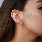 Evil Eye Hoop Earrings in Gold with Diamonds
