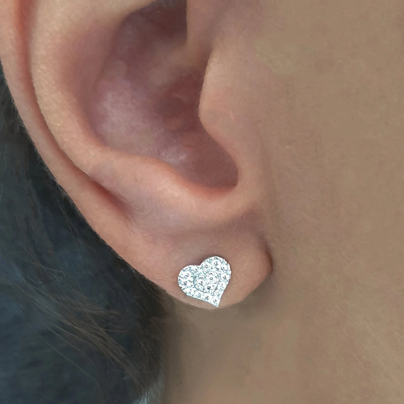 Heart Shape Earrings in Gold with Diamonds