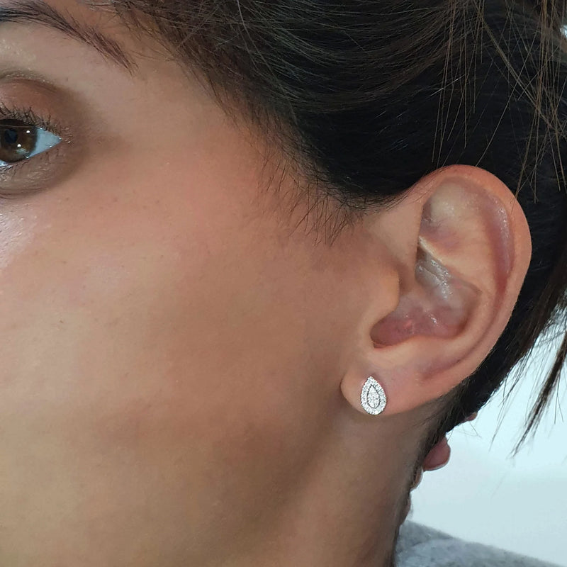Pear Shape Earrings in Gold with Diamonds