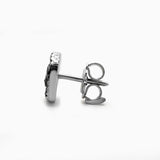 Black Round Shape Earrings in Gold with Diamonds