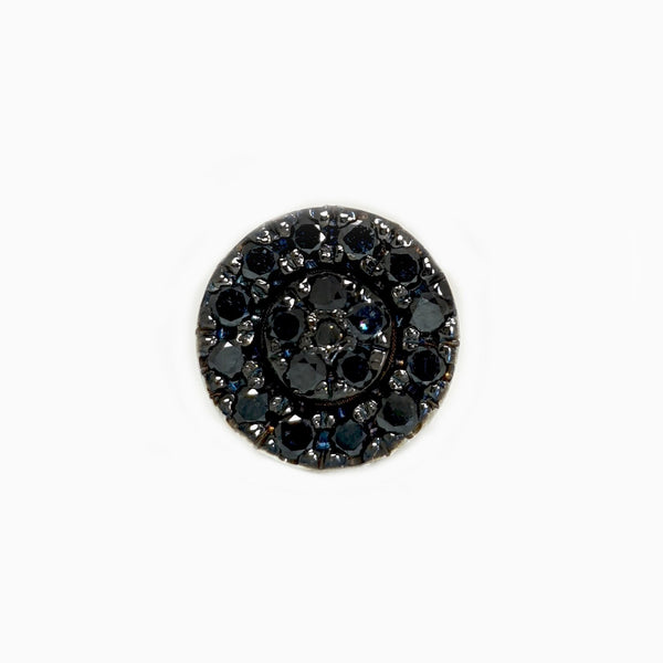 Black Round Shape Earrings in Gold with Diamonds