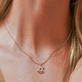 Eye Shape Necklace in Gold with Diamonds