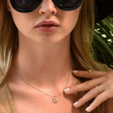 Eye Shape Necklace in Gold with Diamonds