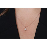 Round Star Shape Necklace in Gold with Diamonds