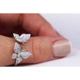 Butterfly Shape Ring in Gold with Diamonds
