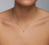 Micro Pave Pear Shape Necklace in Gold with Diamonds