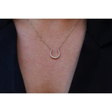 Horseshoe Shape Necklace in Gold with Diamonds