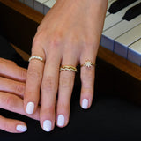 Zig Zag Wave Shape Ring in Gold with Diamonds