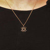 Evil Eye Shape Necklace in Gold with Diamonds