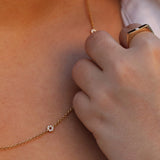 Round Necklace in Gold with Diamonds