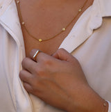 Round Necklace in Gold with Diamonds