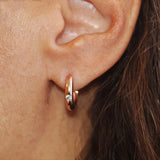 Hoop Shape Earrings in Gold with Diamonds