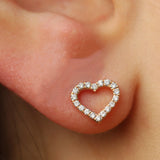 Heart Shape Earrings in Gold with Diamonds