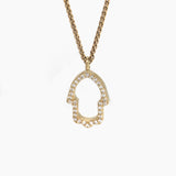 Hamsa Necklace in Gold with Diamonds