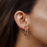 Evil Eye Hoop Earrings in Gold with Diamonds
