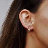 Evil Eye Hoop Earrings in Gold with Diamonds