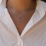Star Of David  Necklace in Gold with Diamonds