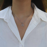Star Of David  Necklace in Gold with Diamonds