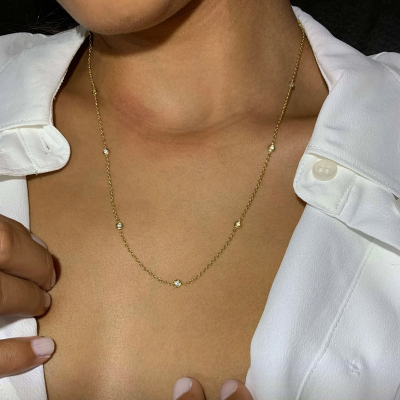Sparkle Chain Necklace in Gold with Diamonds