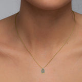 Micro Pave Pear Shape Necklace in Gold with Diamonds