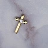 Cross Necklace in Gold with Diamonds