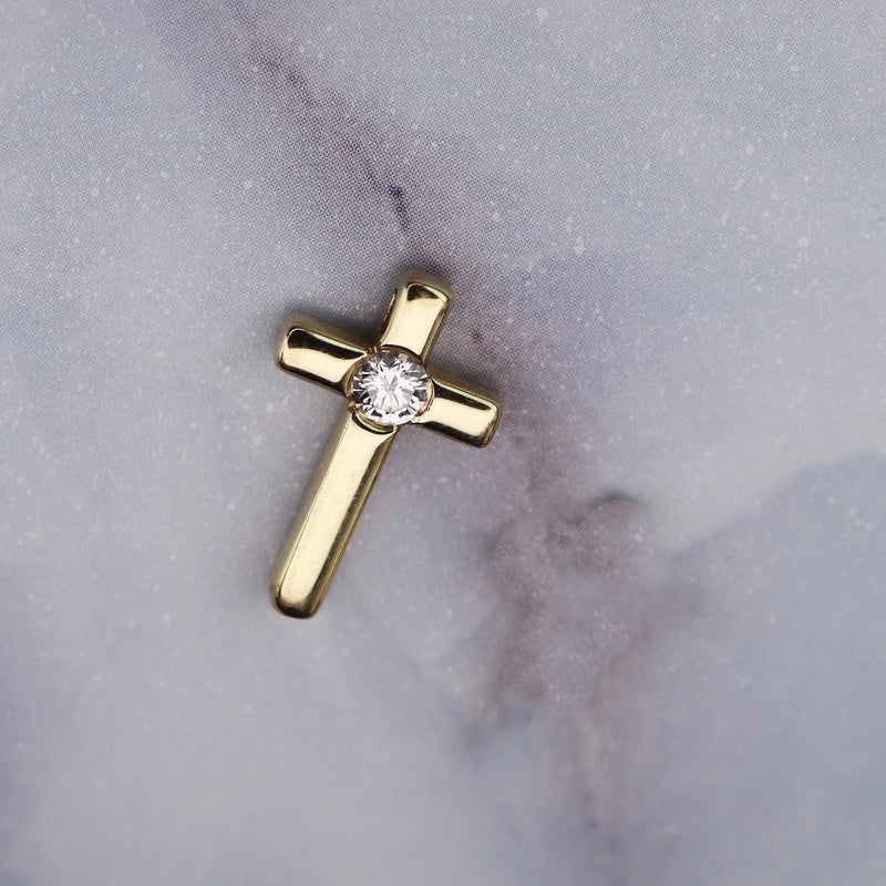 Cross Necklace in Gold with Diamonds