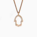 Hamsa Necklace in Gold with Diamonds