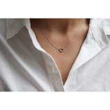 Heart Minimal Necklace in Gold with Diamonds