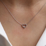Heart Minimal Necklace in Gold with Diamonds