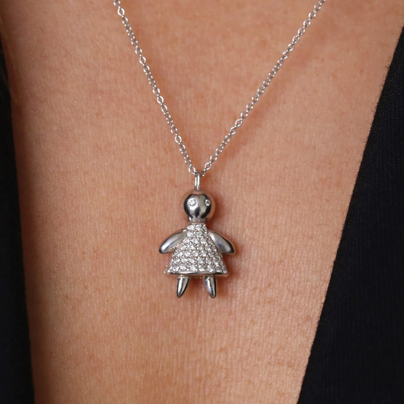 New Mom | Doll Necklace in Gold with Diamonds