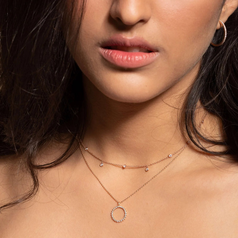 Circle of Life Necklace in Gold with Diamonds