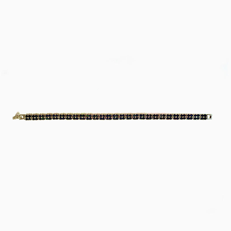 Two Rows Tenis Bracelet in Gold with Diamond