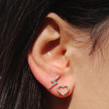 Pair Flash Earrings in Gold with Diamonds