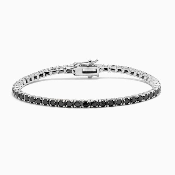 Black Diamond Line Bracelet in Gold