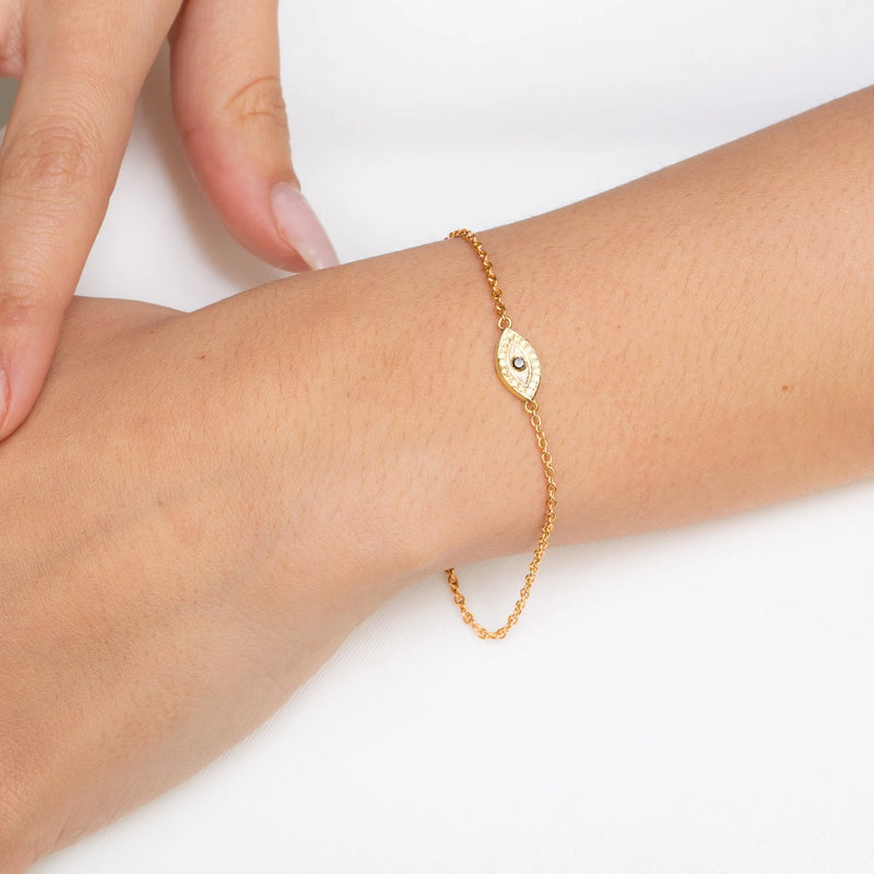 Evil Eye Bracelet in Gold with Diamond