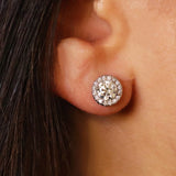 Two Sides Round Earrings in Gold with Diamonds