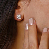 Two Sides Round Earrings in Gold with Diamonds