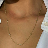 Sparkle Chain Necklace in Gold with Diamonds