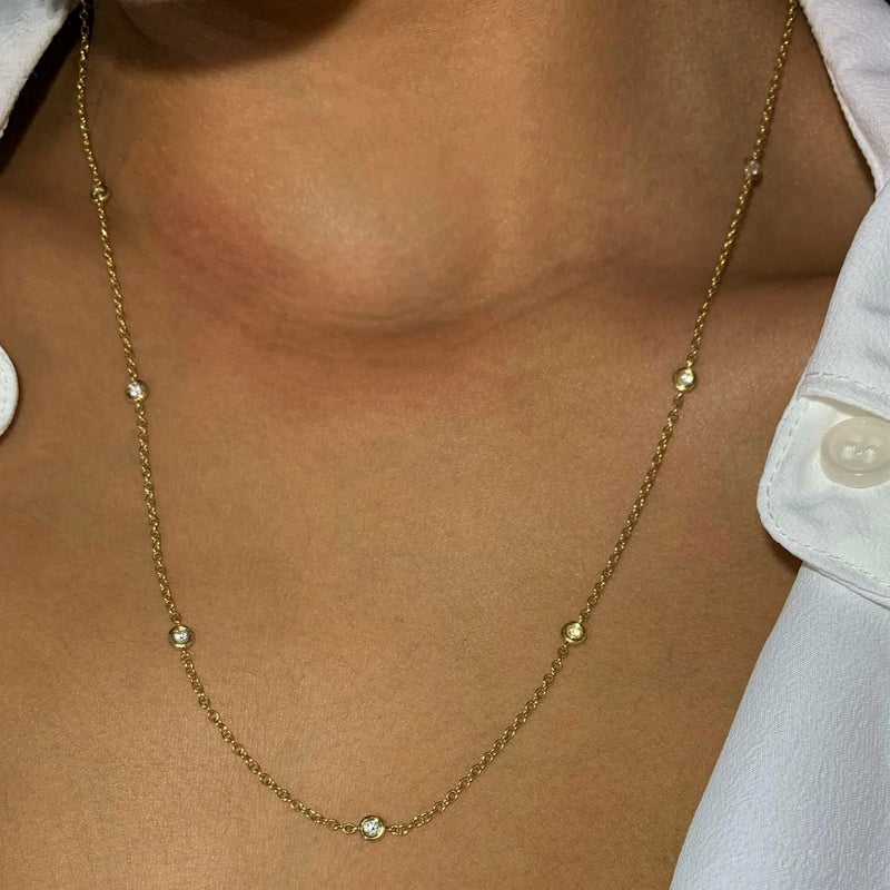 Sparkle Chain Necklace in Gold with Diamonds