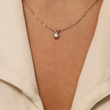 Solitaire Necklace in Gold with Diamonds