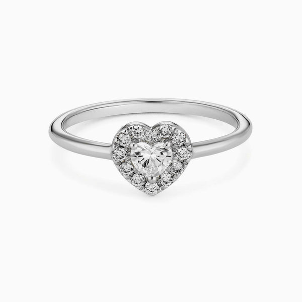Heart Halo Ring in Gold with Diamonds