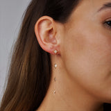Star Shape Earrings in Gold with Diamonds
