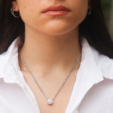 Halo Necklace in Gold with Diamonds