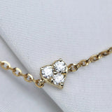 Three Stones Style Bracelet in Gold with Diamond