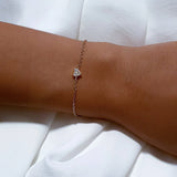 Three Stones Style Bracelet in Gold with Diamond